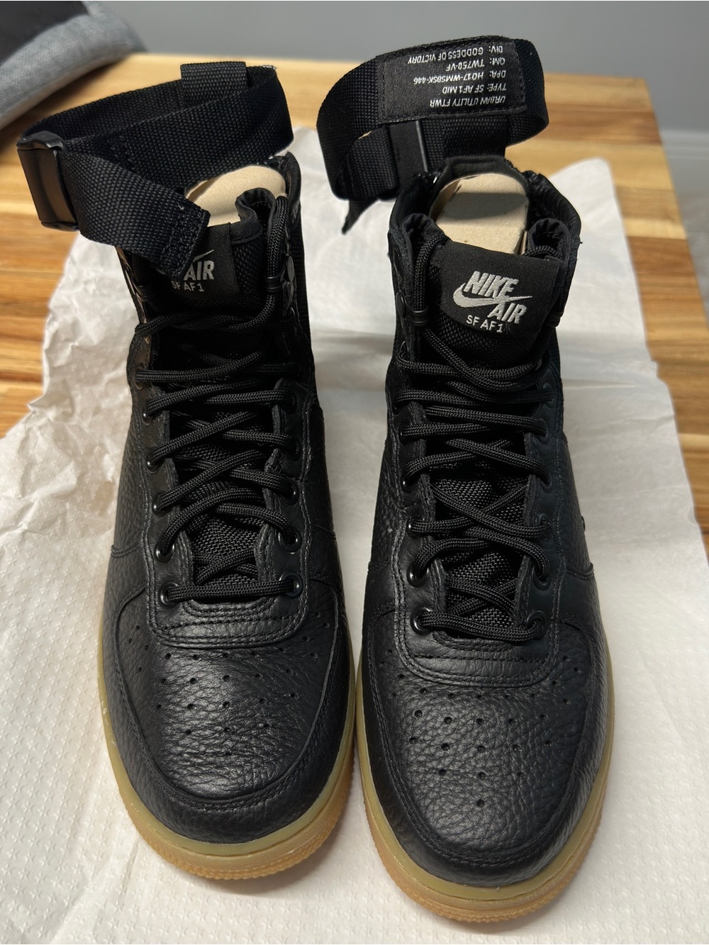 Nike SF AF-1 High-Top Boots in Black with Gum Sole